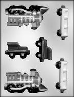 CK Products 4-1/2-Inch 3-D Train Engine and Railcars Chocolate Mold