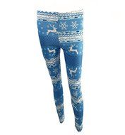PHOTNO Women Skinny Christmas Elk Print Stretchy Pants Slim Leggings N10