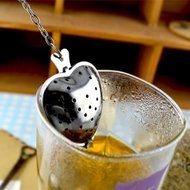 Light Weight Heart Shape Stainless Mini Tea Infuser Spoon Strainer Steeper Handle Tool (Chain.)