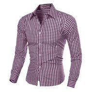 Men's Blouse,Laimeng Cotton Blend Autumn And Winter Long-sleeved Plaid Self-Cultivation Shirt Top Blouse (XL,... N8