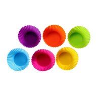 Unicook 12-Pack Silicone Baking Cups Cupcake Molds Pastry Stand Cupcake Liners Silicone Muffin Cups,6 Vibrant... N6
