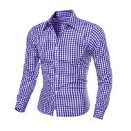 Men's Blouse,Laimeng Cotton Blend Autumn And Winter Long-sleeved Plaid Self-Cultivation Shirt Top Blouse (XL,... N9
