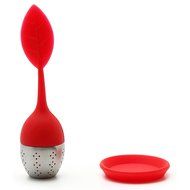Red Silicone Tea Infuser Leaf Handle with Steel Ball N6