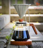 GROSCHE Frankfurt Pour Over Coffee Maker System with Reusable Filter and Coffee Server. 600ml/20.3 fl. oz N4