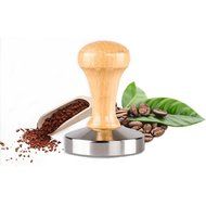 Bluefun Coffee Tamper Stainless Steel Flat Base Wood Grip Handle Barista Espresso Tamper (51mm)