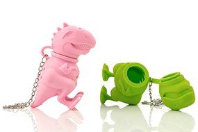 Wishstone Mr & Miss T-Rex Dinosaur Tea Infuser Dino Cute Tea Infuser Set of 2 - Green And Pink - Good Addition... N3