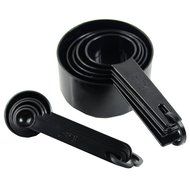 10pcs Black Plastic Measuring Spoons Cups Measuring Set Tools for Baking Coffee N3