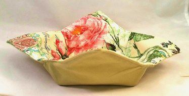 Microwave Bowl Cozy Butterflies & Roses/Green N3