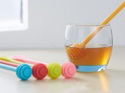 Padshow 10 Inch Silicone Honey Dippers with Spoon Function N4