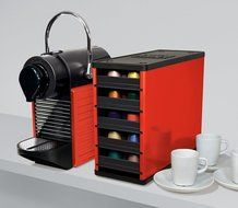 YouCopia CaféStack Nespresso Capsule Organizer, Electric Red (Orange-Red) N4