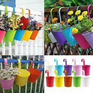 Puraid(TM) 1Pcs Unique Design Iron Hanging Flower Pots Garden Plant Hanging Barrels Pastoral Balcony Decor Multicolors... N6