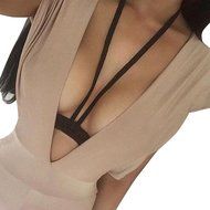 Bra Top ，Beautyvan Comfortable Bandage Bra Elastic Bra Strappy Hollow Out Bra Bustier (S, Black) N3