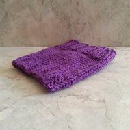 Coffee Cup Cozy Sleeve Hand Knit Cotton Purple Amethyst Mug Cozy fits a "Short" or "Grande" Coffee N2