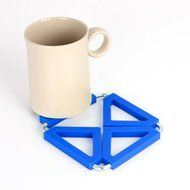 iGuerburn 2 Pack Silicone Expandable Trivet Mat / Hot Pot Holder Pad (Blue) N5