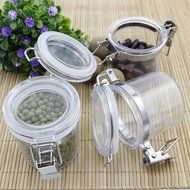 Bestwoo Plastic Tea Tin Coffee & Spice Storage Canisters with Latch,Set of 3,200ML N6