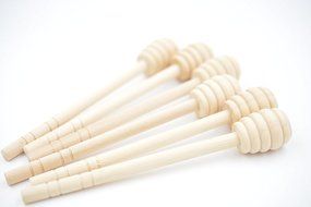 100- PACK 6" Wooden Honey Dippers , Portable Mini Jam Honey Dipper Stirring Rod Wooden Muddler Honey Stick N6