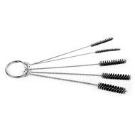 Anntlent 4 Inch Nylon Tube Brush Cleaning Set Carburetor Carbon Dirt Jet Remove 5 Brushes Tool with Wire Loop... N5