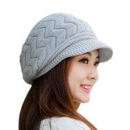Orangesky Women Skullies Beanies Knitted Hats (Beige)