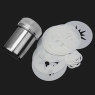 ReFaxi® Durable Stainless Steel Chocolate Dredge Shaker Cocoa Flour Coffee Sifter + 8x Cappuccino Coffee Stencils... N3