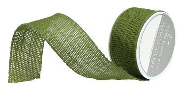 The Gift Wrap Company 19063-56 Wired Burlap Ribbon, 1.5", Green Tea N2