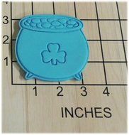 Pot of Gold Shamrock Saint Patrick's Day Fondant Cookie Cutter and Stamp #1090