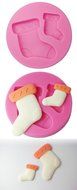 FOUR-C Silicone Cupcake Mold Christmas Socks Fondant Mould Color Pink N2
