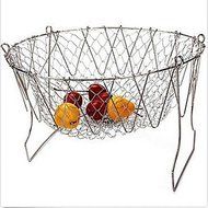 Y&XL&H Chef Basket Foldable Steam Rinse Strain Fry Poach Boil Basket Strainer Net N6