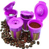 EZ-Fil 2.0 - 4 Refillable and Reusable Gold Mesh K-Cups Coffee Filters Replacement for Keurig 2.0 - K200, K300... N9