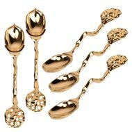 Cy3Lf small iris retro palace gold spoon for ice cream Coffee Scoop or Coffee Scoop(PACK OF 5) N4