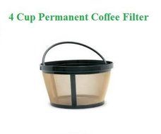 1 X 4-Cup Basket Style Permanent Coffee Filter fits Mr. Coffee 4 Cup Coffeemakers (With Handle)