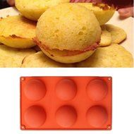 TANGCHU Silicone Muffin Tray Candy Cupcake Jelly Mold 6 Rounds Unit Size: 2.68inch In Diameter;1.37inch In Depth... N2