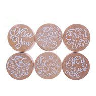 6pcs/lot 3x2.2cm Greeting Round Wooden Rubber Stamp(Miss you/For you/Thank you/Love/My Friend/Good Luck) (letter... N3