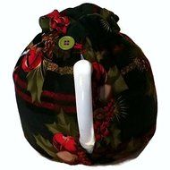 Teapot Cozy Red green plaid with Holly, Bells and Pine boughs for 5-8 cup teapot #344 N5