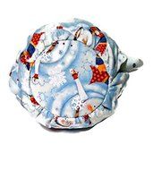 Teapot Cozy Christmas themed with Snowmen on Sky Blue fabric,Quilted Teapot cozy sky blue with snowmen and snowflakes... N2