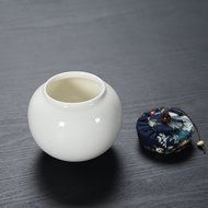 XDOBO China Ceramic High Capacity Square Tea Tin Seal Pot Tea Storage Canister (A) N6