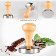 Bluefun Coffee Tamper Stainless Steel Flat Base Wood Grip Handle Barista Espresso Tamper (51mm) N2