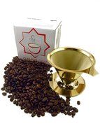Qahwa Cup Gold Pour Over Coffee Dripper - Titanium Coated Stainless Steel Reusable Paperless Coffee Filter – Single... N3