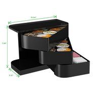Mind Reader "Eclipse" 24 Capacity Single Serve Coffee Pod and Condiment Holder with Swing-Out Drawers, Black