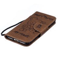 iPhone 7 Plus Case, iPhone 7 Plus Wallet Case,PHEZEN Cute Bear Don't Touch My Phone Design PU Leather Wallet Case... N147
