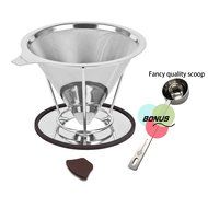 Paperless Pour Over Coffee Dripper by Possiave - Permanent Reusable Stainless Steel Durable Cone Coffee Filter... N11