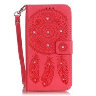 iPhone 7 Case, PHEZEN Dream Catcher Design Bling Diamond PU Leather Wallet Case [Magnetic Closure] [Credit Card... N26
