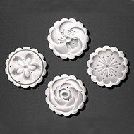 Y&XL&H 5Pcs/lot Hand pressing 50g Round Moon Cake Mold Belt 4 Stamps Cookie Cutter Pastry Moon Cake Molds N4