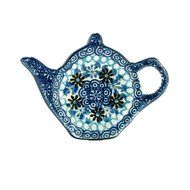 Polish Pottery Teapot Teabag Holder Boleslawiec Poland Traditional Stoneware Pattern 766-2187