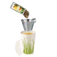 Tea Forte KATI Single Cup Loose Leaf Tea Brewing System, Insulated Ceramic Mug with Tea Infuser and Lid, Spring... N4