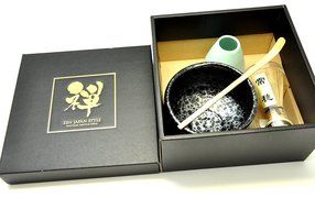 Japanese Mino Yaki ware Matcha Bowl And Tea Ceremony Set Green Tea 11.5 / 11.5 / 8.5cm (4.5 / 4.5 / 3.3inch)[7390] N6