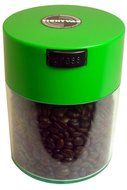 Coffeevac 1/2 lb - The Ultimate Vacuum Sealed Coffee Container, Green Cap & Clear Body