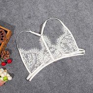 PHOTNO Women Hollow Translucent Underwear Sheer Lace Strap Lingerie Bra Top Bustier N16