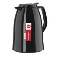 Emsa Mambo High Impact Plastic Thermal Carafe with Glass Liner, 34 oz, Black