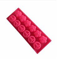 Sher 10 Hole Peace Shape Cake Ice Jelly Chocolate Molds,Silicone 25¡Á9.5¡Á1.8 CM(9.8¡Á3.7¡Á0.7INCH)