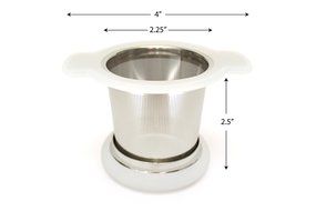 Tea Infuser w/ FREE Spoon - Stainless Steel Extra-Fine Best Brew-in-Mug - Standard Size Tea Strainer with Silicone... N4